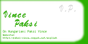 vince paksi business card